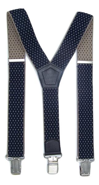 Grote foto donkerblauw beige motief bretels met de sterkste stalen clips kleding dames riemen
