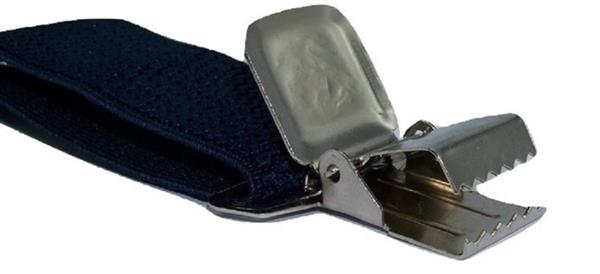 Grote foto donkerblauwe heavy duty bretels met 4 extra sterke stalen clips kleding dames riemen