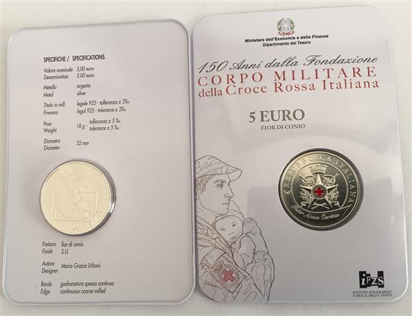 Grote foto italie 5 euro 2016 rode kruis verzamelen munten overige