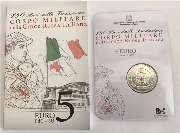 Grote foto italie 5 euro 2016 rode kruis verzamelen munten overige