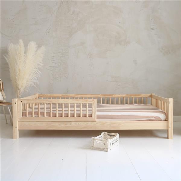 Grote foto houten bed basic alto met uitvalbescherming naturel 190x90cm naturel 190x90 cm kinderen en baby complete kinderkamers