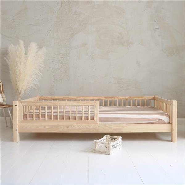 Grote foto houten bed basic alto met uitvalbescherming naturel 190x90cm naturel 190x90 cm kinderen en baby complete kinderkamers