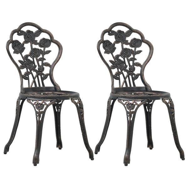 Grote foto vidaxl bistrostoelen 2 st gietaluminium bronskleurig tuin en terras tuinmeubelen