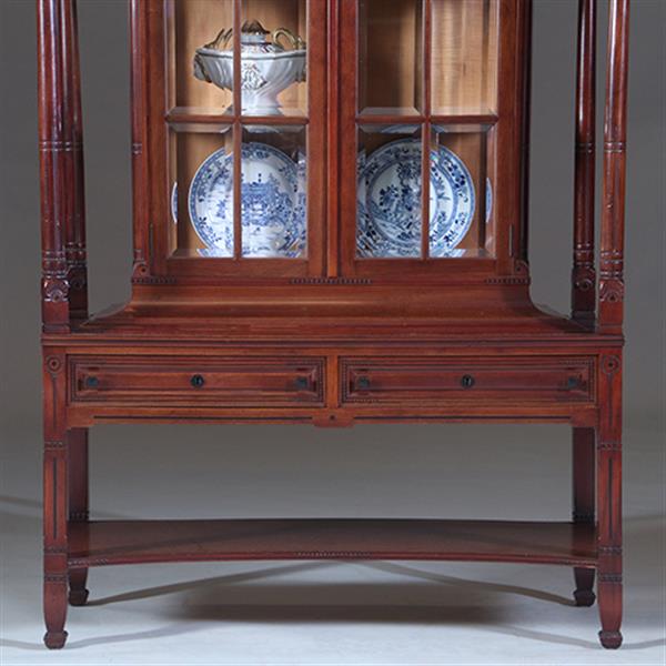 Grote foto salonmeubel vitrinekast of display cabinet vermoedelijk van of omgeving van den bosch en berlage n antiek en kunst stoelen en banken