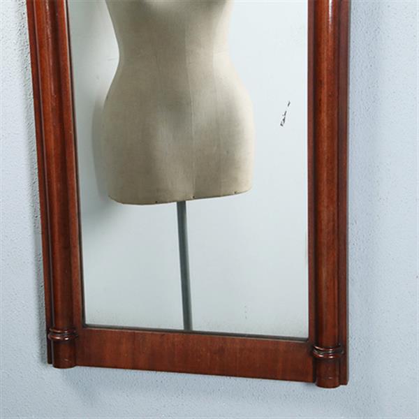 Grote foto smalle biedermeier mahoniehouten schouwspiegel ca 1820 met zuilen no.270135 hoogte 1.28 m. antiek en kunst spiegels