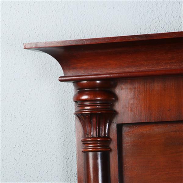 Grote foto smalle biedermeier mahoniehouten schouwspiegel ca 1820 met zuilen no.270135 hoogte 1.28 m. antiek en kunst spiegels