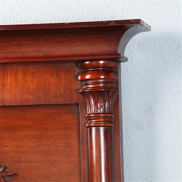 Grote foto smalle biedermeier mahoniehouten schouwspiegel ca 1820 met zuilen no.270135 hoogte 1.28 m. antiek en kunst spiegels