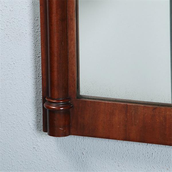 Grote foto smalle biedermeier mahoniehouten schouwspiegel ca 1820 met zuilen no.270135 hoogte 1.28 m. antiek en kunst spiegels