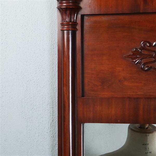 Grote foto smalle biedermeier mahoniehouten schouwspiegel ca 1820 met zuilen no.270135 hoogte 1.28 m. antiek en kunst spiegels