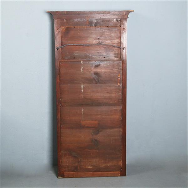 Grote foto smalle biedermeier mahoniehouten schouwspiegel ca 1820 met zuilen no.270135 hoogte 1.28 m. antiek en kunst spiegels