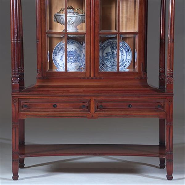 Grote foto salonmeubel vitrinekast of display cabinet vermoedelijk van of omgeving van den bosch en berlage n antiek en kunst stoelen en banken
