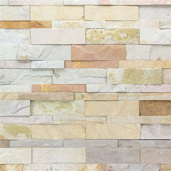 Grote foto natuursteen strips wandbekleding leisteen mint multi beige 0 63m doe het zelf en verbouw tegels