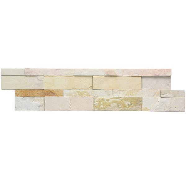 Grote foto natuursteen strips wandbekleding leisteen mint multi beige 0 63m doe het zelf en verbouw tegels