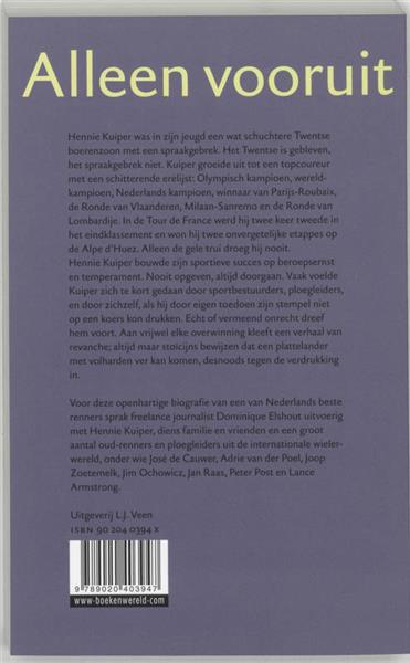 Grote foto veen sportbiografie n alleen vooruit veen sportbiografie n boeken hobby en vrije tijd