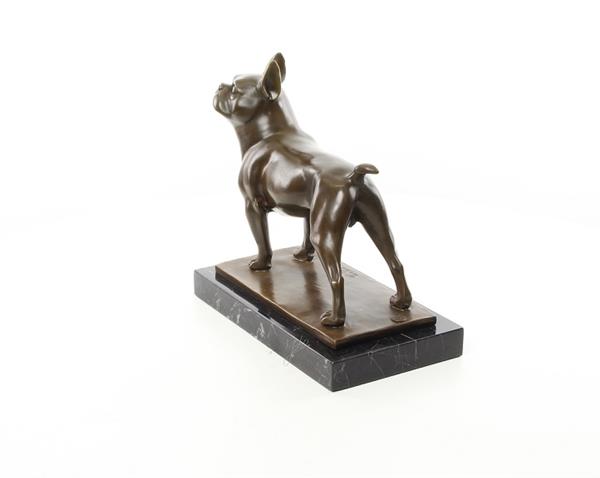Grote foto een bronzen beeld sculptuur van een franse bulldog tuin en terras tuindecoratie
