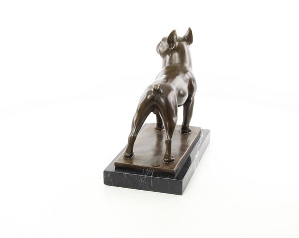 Grote foto een bronzen beeld sculptuur van een franse bulldog tuin en terras tuindecoratie