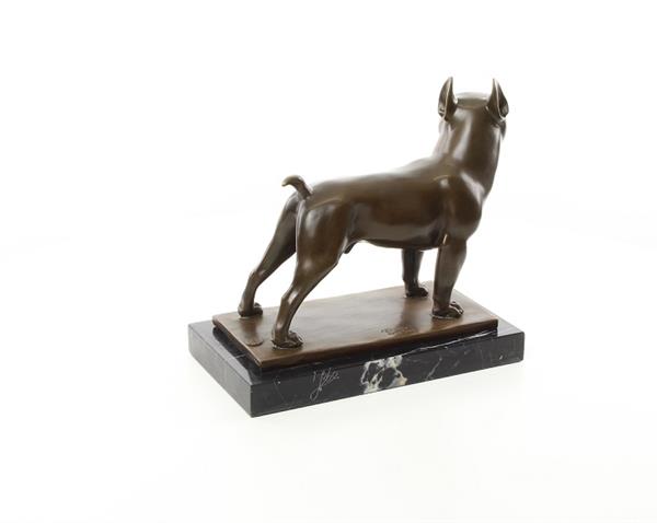 Grote foto een bronzen beeld sculptuur van een franse bulldog tuin en terras tuindecoratie