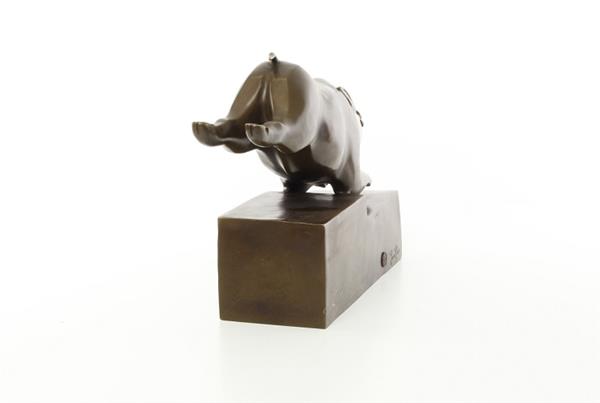 Grote foto een bronzen beeld sculptuur van een zwijn art deco stijl tuin en terras tuindecoratie