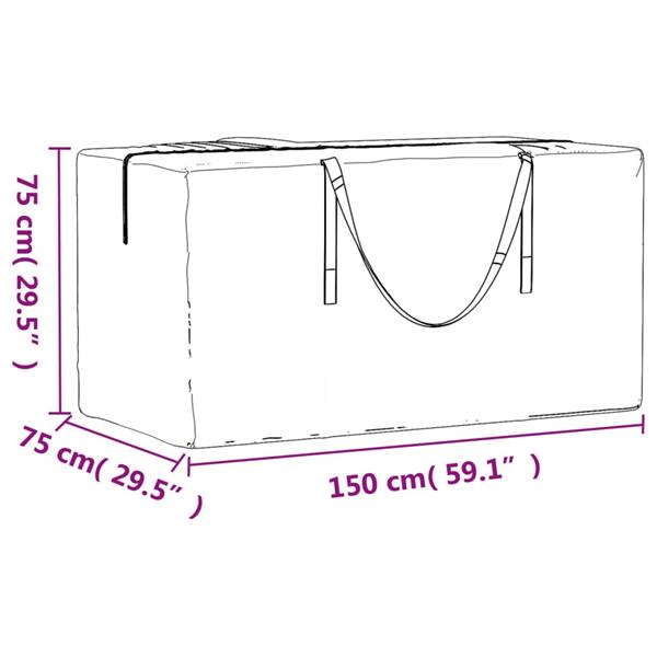 Grote foto vidaxl opbergtas voor tuinkussens 150x75x75 cm polyetheen zwart tuin en terras tuinmeubelen