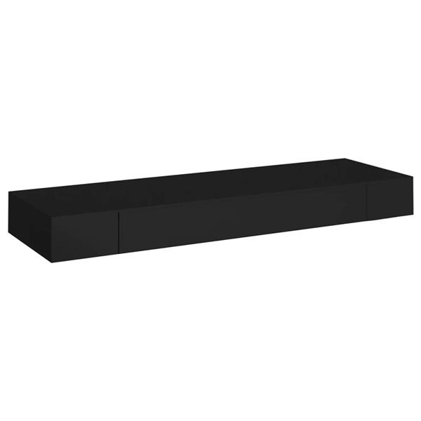 Grote foto vidaxl wandschap met lade zwevend 80x25x8 cm zwart huis en inrichting woningdecoratie