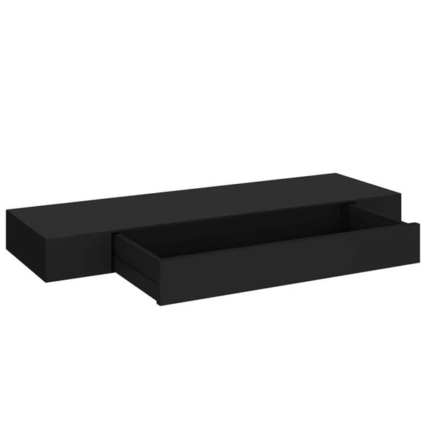Grote foto vidaxl wandschap met lade zwevend 80x25x8 cm zwart huis en inrichting woningdecoratie
