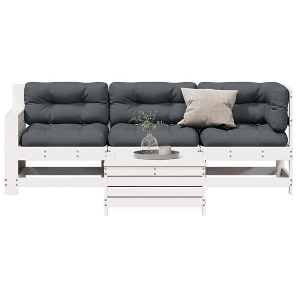 Grote foto vidaxl 4 delige loungeset met kussens massief grenenhout tuin en terras tuinmeubelen
