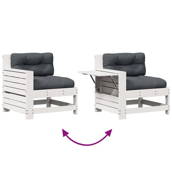 Grote foto vidaxl 4 delige loungeset met kussens massief grenenhout tuin en terras tuinmeubelen