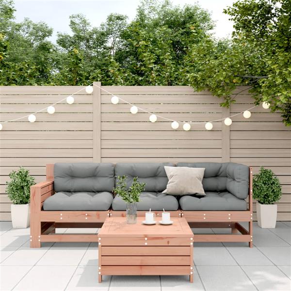Grote foto vidaxl 4 delige loungeset met kussens massief douglashout tuin en terras tuinmeubelen