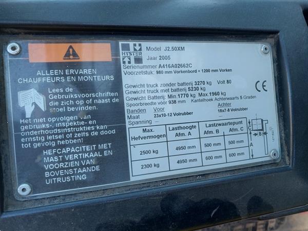 Grote foto hyster 2.50 xm elektrische heftruck 2.5 ton agrarisch heftrucks