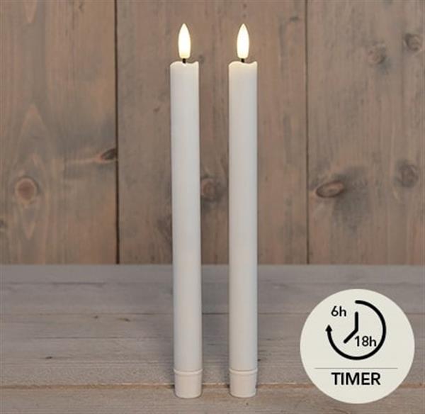 Grote foto actie ledkaarsen wit anna collection led kaars 3d flame candle d 2 5 h 23 cm 2 stuks timer ledca verzamelen overige verzamelingen