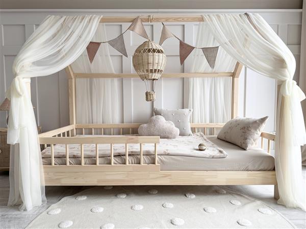 Grote foto tule klamboe voor bedhuis type a wit kinderen en baby complete kinderkamers