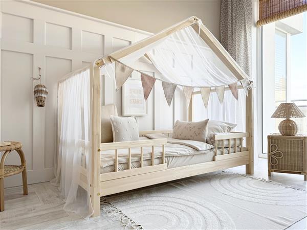 Grote foto houten bedhuis cofiguratie 160x80cm kinderen en baby complete kinderkamers