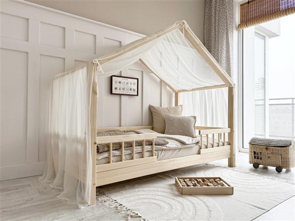Grote foto houten bedhuis cofiguratie 160x80cm kinderen en baby complete kinderkamers