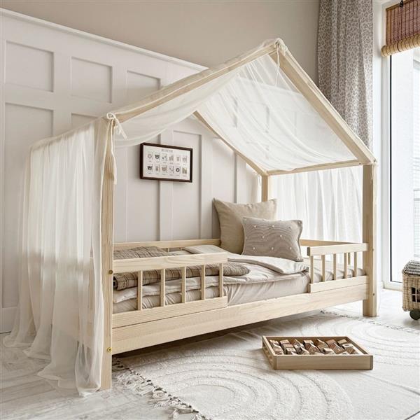 Grote foto tule klamboe voor bedhuis type b wit kinderen en baby complete kinderkamers