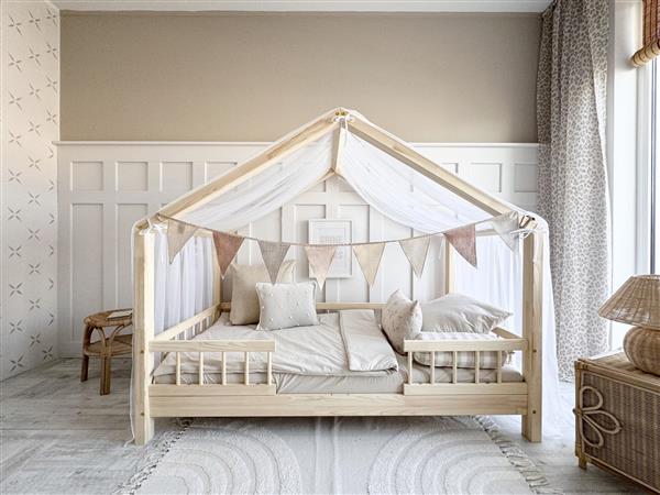 Grote foto tule klamboe voor bedhuis type b wit kinderen en baby complete kinderkamers