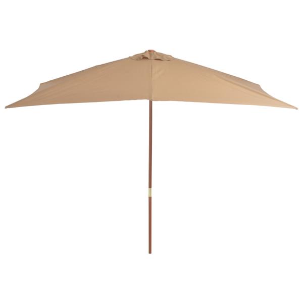 Grote foto vidaxl parasol met houten paal 200x300 cm taupe tuin en terras overige tuin en terras