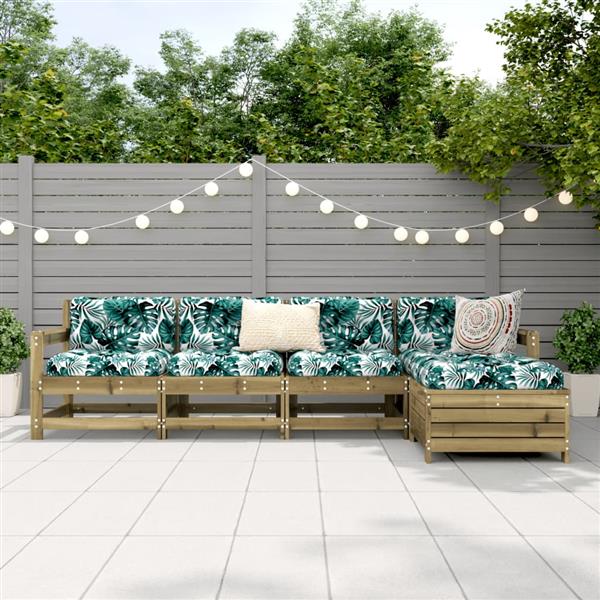 Grote foto vidaxl 5 delige loungeset ge mpregneerd grenenhout tuin en terras tuinmeubelen