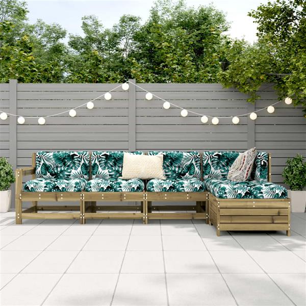 Grote foto vidaxl 5 delige loungeset ge mpregneerd grenenhout tuin en terras tuinmeubelen