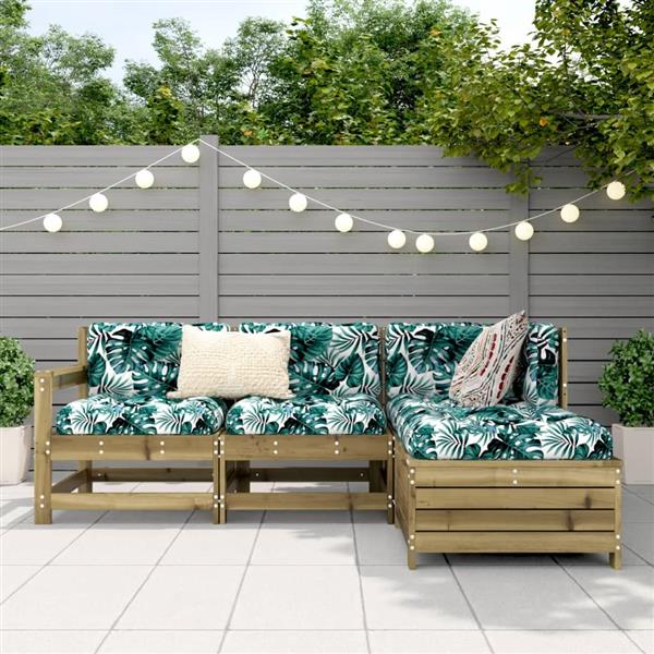 Grote foto vidaxl 4 delige loungeset ge mpregneerd grenenhout tuin en terras tuinmeubelen