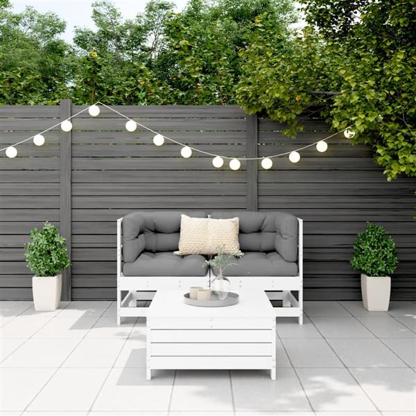 Grote foto vidaxl 3 delige loungeset massief grenenhout wit tuin en terras tuinmeubelen
