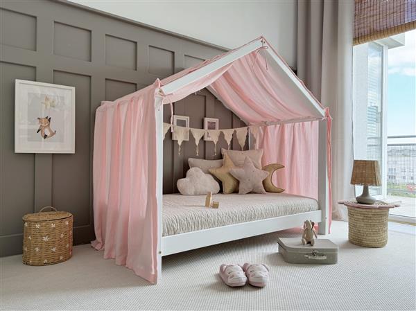 Grote foto mousseline klamboe voor bedhuis type b vanilla kinderen en baby complete kinderkamers