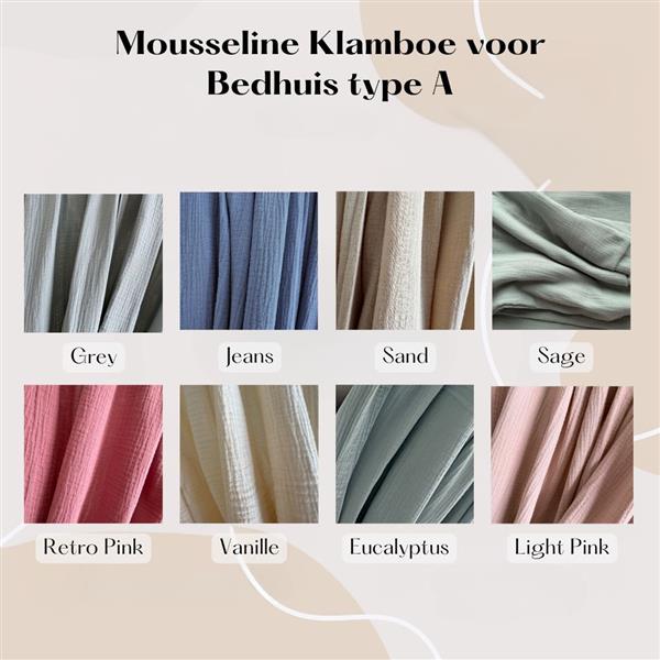 Grote foto mousseline effen klamboe voor bedhuis type a vanilla kinderen en baby complete kinderkamers