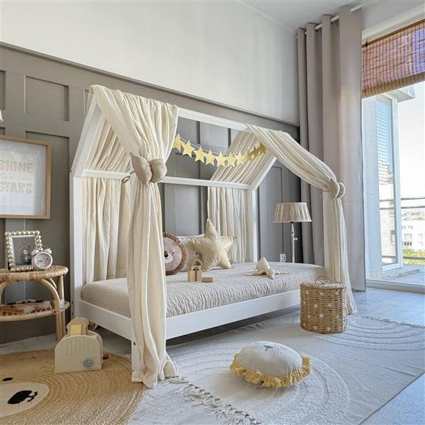 Grote foto mousseline effen klamboe voor bedhuis type a vanilla kinderen en baby complete kinderkamers