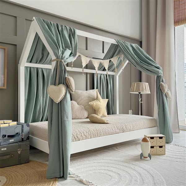 Grote foto mousseline effen klamboe voor bedhuis type a vanilla kinderen en baby complete kinderkamers
