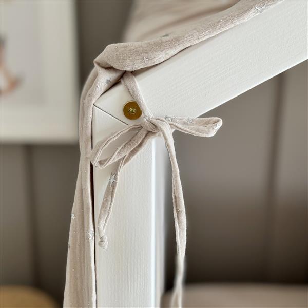 Grote foto mousseline klamboe met details voor bedhuis type b wit met gouden sterren kinderen en baby complete kinderkamers