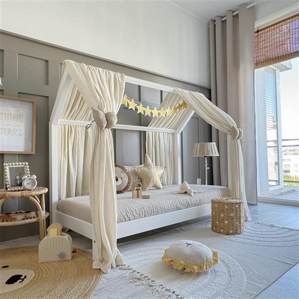 Grote foto mousseline effen klamboe voor bedhuis type a vanilla kinderen en baby complete kinderkamers