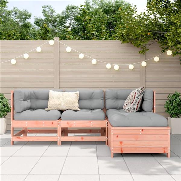 Grote foto vidaxl 4 delige loungeset massief douglas vurenhout tuin en terras tuinmeubelen