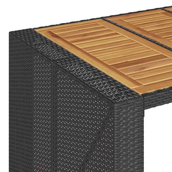 Grote foto vidaxl 3 delige tuinbarset met kussens poly rattan acacia zwart tuin en terras tuinmeubelen
