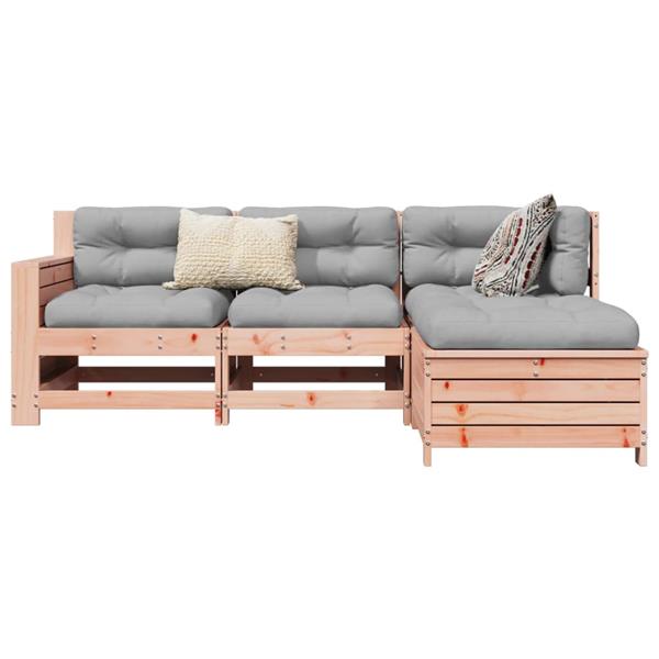 Grote foto vidaxl 4 delige loungeset massief douglas vurenhout tuin en terras tuinmeubelen