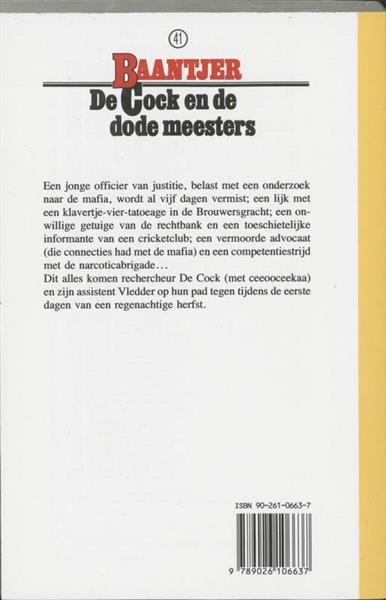 Grote foto de cock en de dode meesters baantjer 41 boeken thrillers